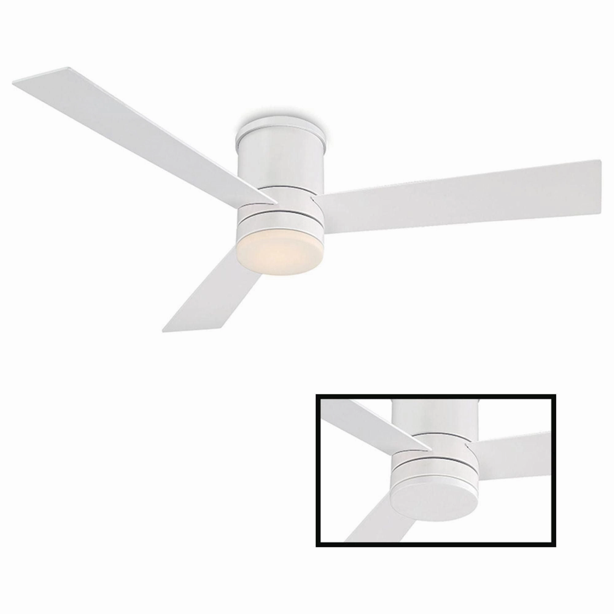 Axis Indoor/Outdoor 3-Blade 52" Smart Flush Mount Ceiling Fan with LED Light Kit and Remote Control