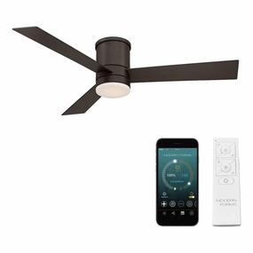 Axis Indoor/Outdoor 3-Blade 52" Smart Flush Mount Ceiling Fan with LED Light Kit and Remote Control quiet ceiling fans with remote control