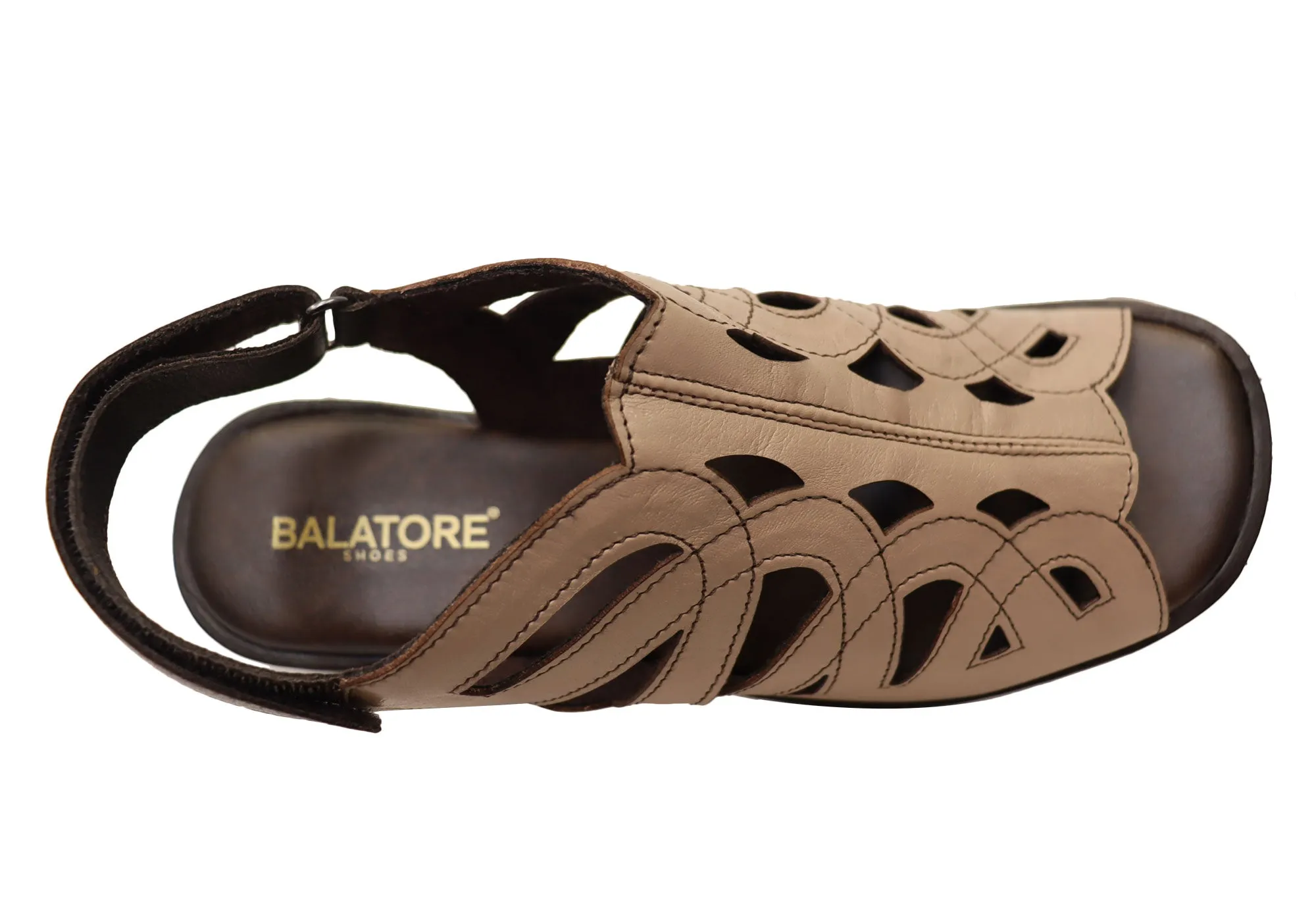Balatore Cello Womens Comfortable Brazilian Leather Low Heel Sandals Balatore Shoes