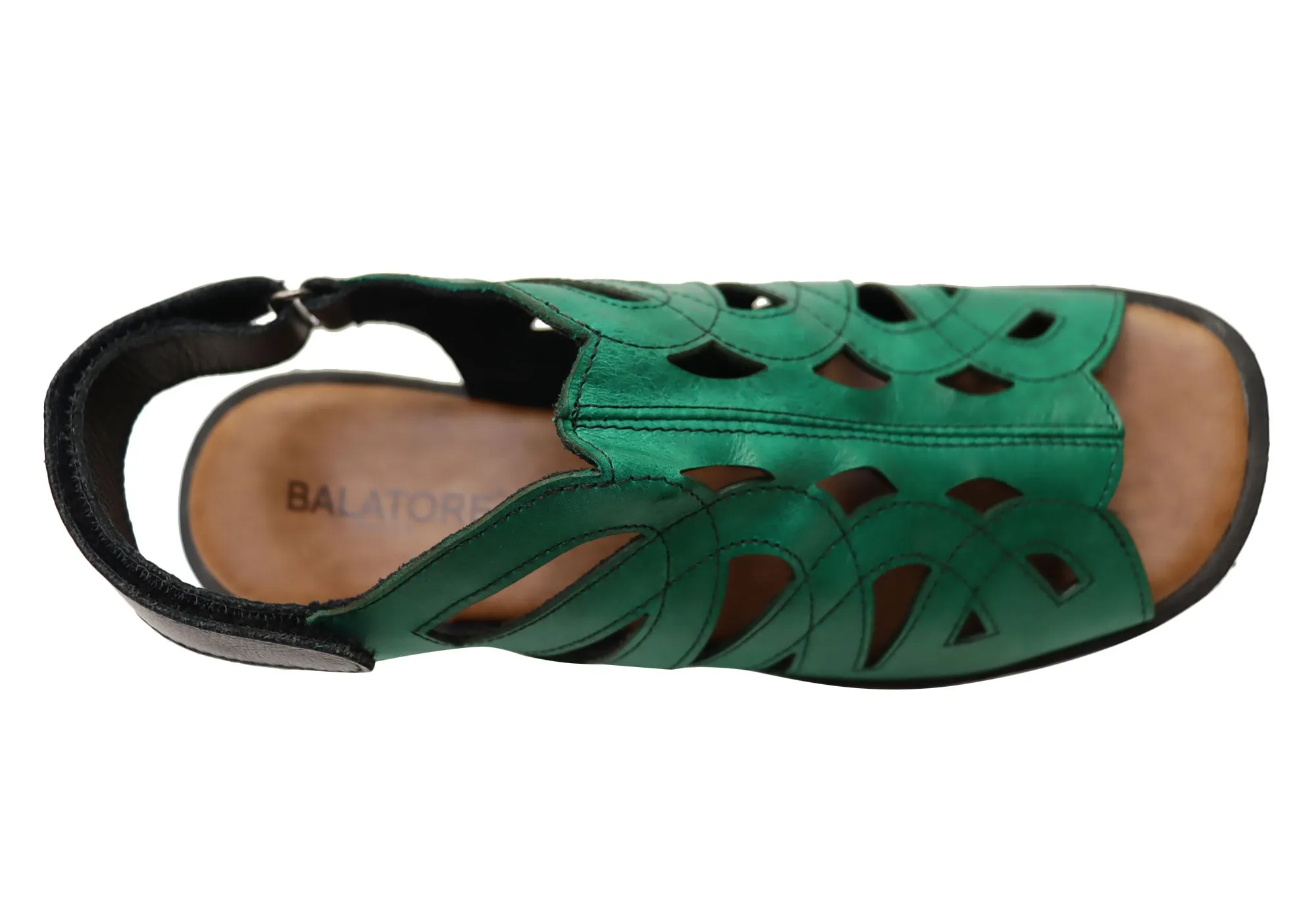 Balatore Cello Womens Comfortable Brazilian Leather Low Heel Sandals Balatore Shoes