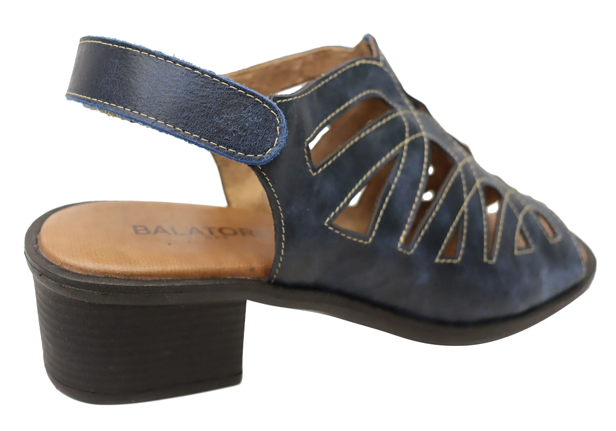 Balatore Cello Womens Comfortable Brazilian Leather Low Heel Sandals Balatore Shoes