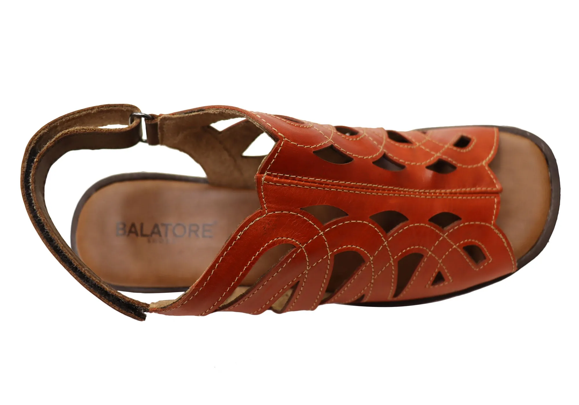 Balatore Cello Womens Comfortable Brazilian Leather Low Heel Sandals Balatore Shoes