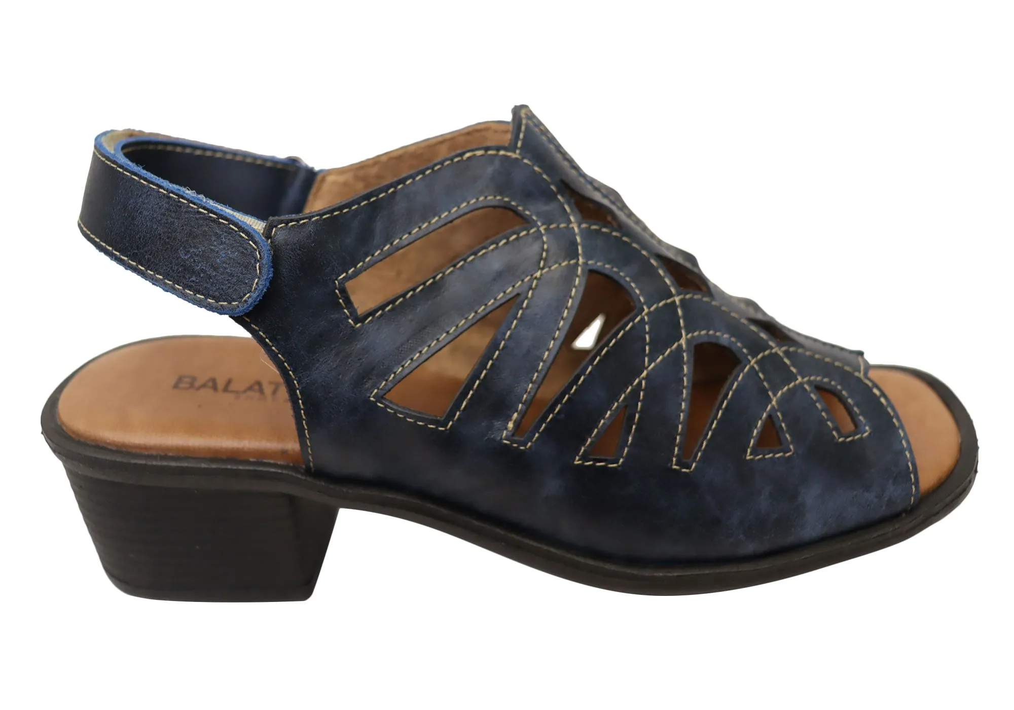 Balatore Cello Womens Comfortable Brazilian Leather Low Heel Sandals Balatore Shoes