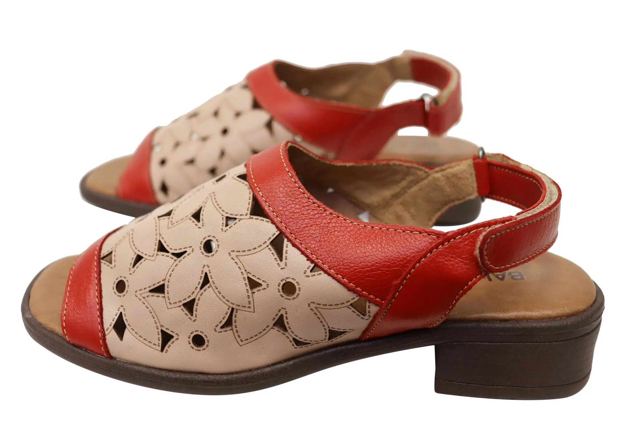 Balatore Rosie Womens Comfortable Brazilian Leather Low Heel Sandals Balatore Shoes