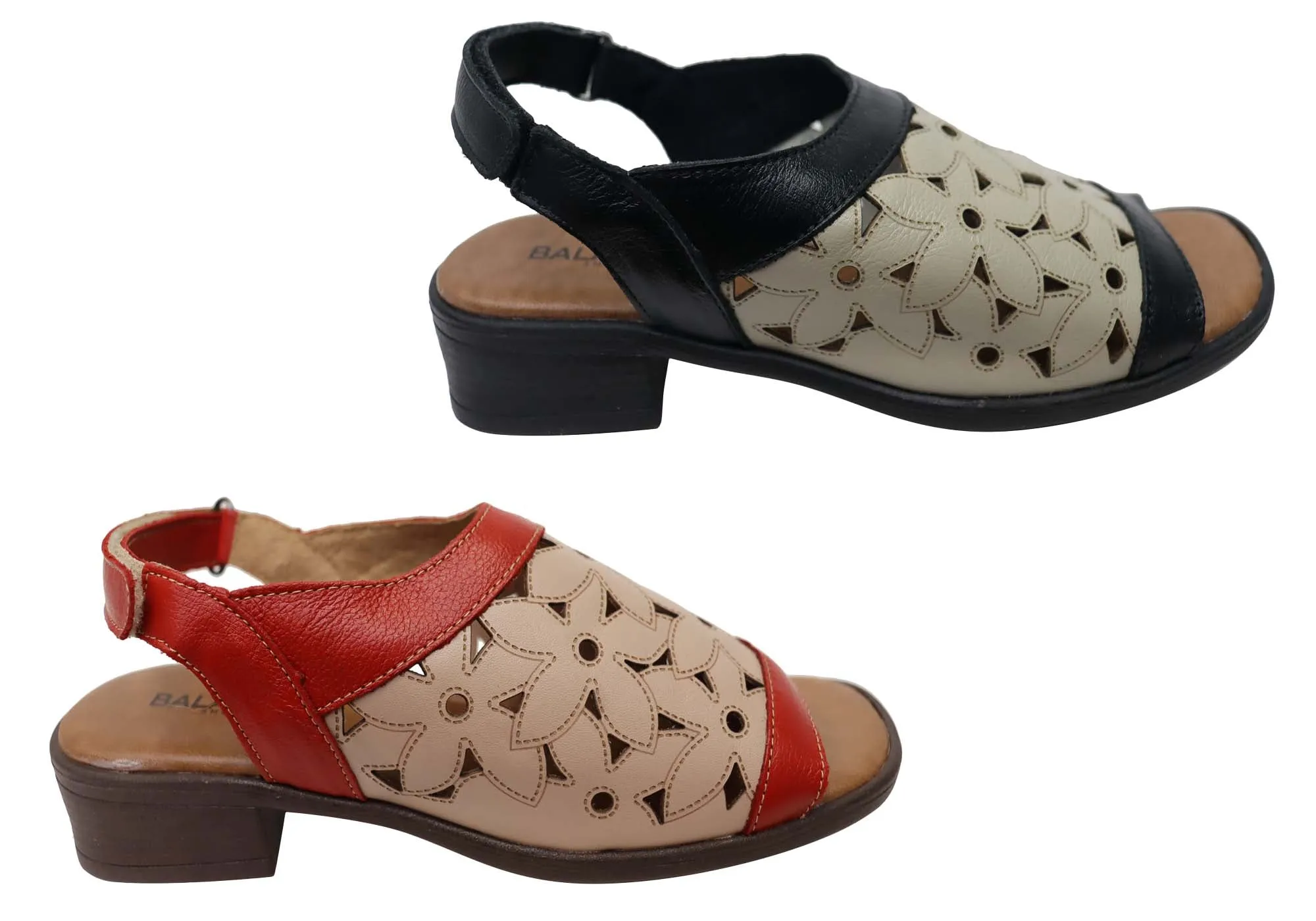 Balatore Rosie Womens Comfortable Brazilian Leather Low Heel Sandals Balatore Shoes