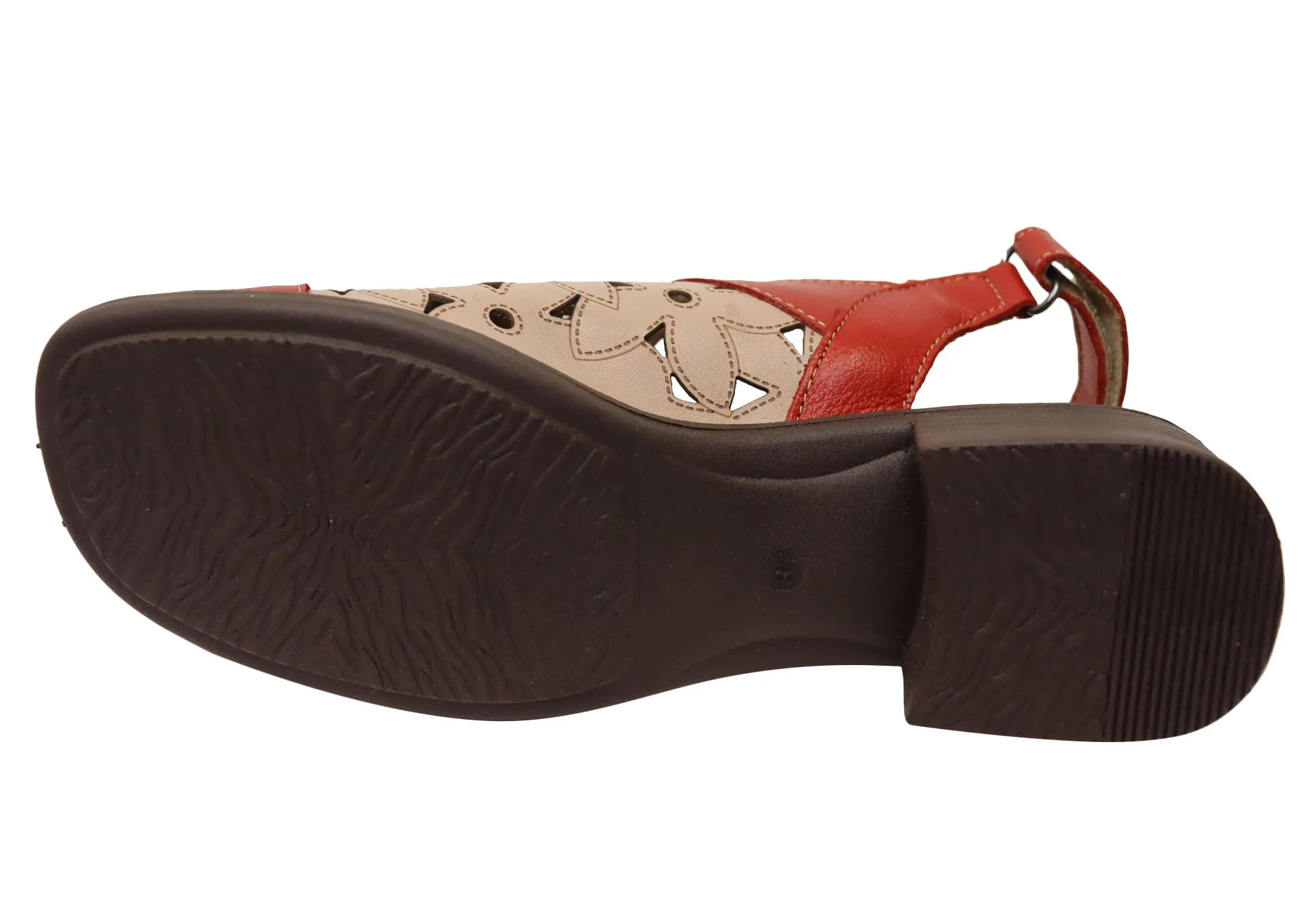 Balatore Rosie Womens Comfortable Brazilian Leather Low Heel Sandals Balatore Shoes