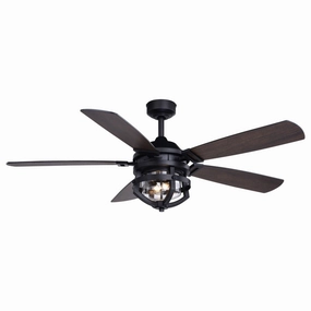 Barnes 54"Ceiling Fan Matte Black quiet electric fans for home use