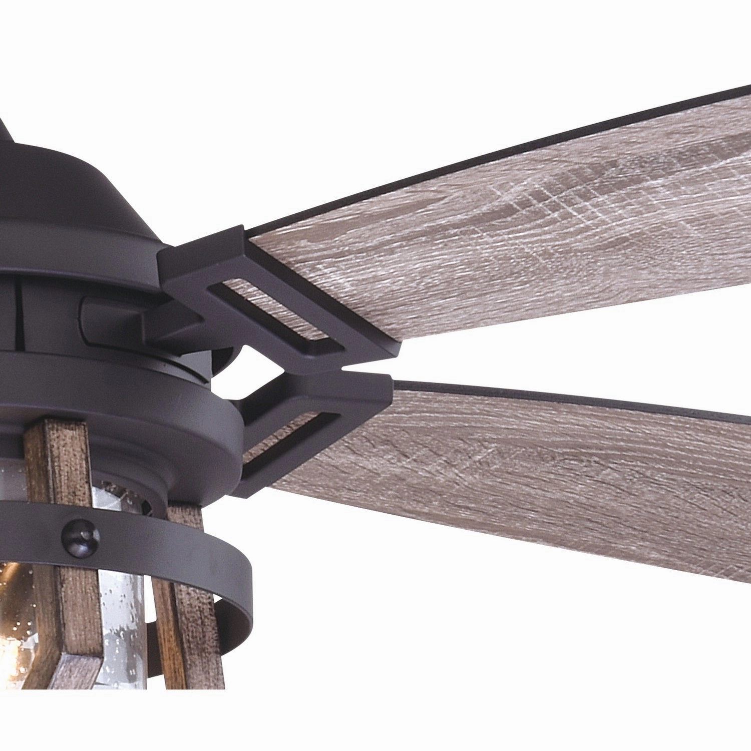 Barnes 54"Ceiling Fan Matte Black and Rustic Oak