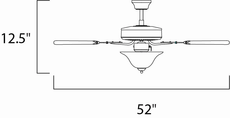 Basic-Max 52"Ceiling Fan Oil Rubbed Bronze / Walnut / Pecan