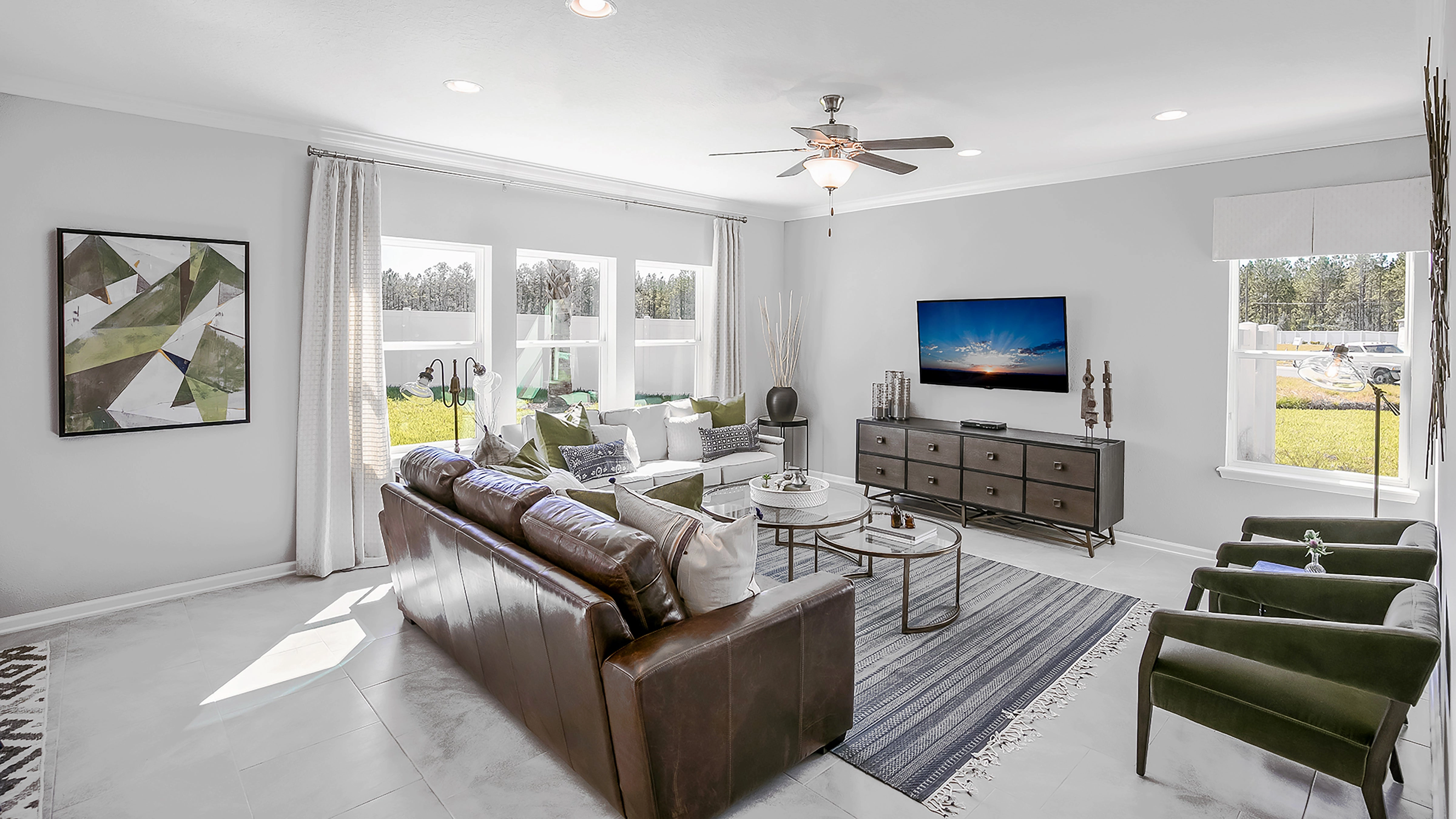 Basic-Max 52"Ceiling Fan Satin Nickel / Walnut / Pecan