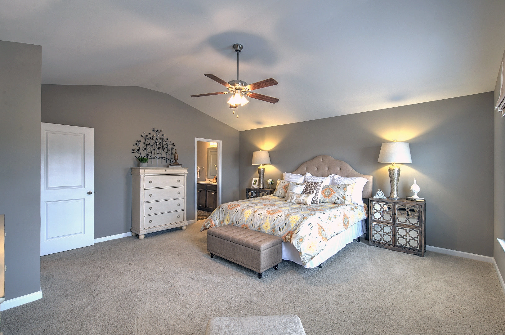 Basic-Max 52"Ceiling Fan Satin Nickel / Walnut / Pecan