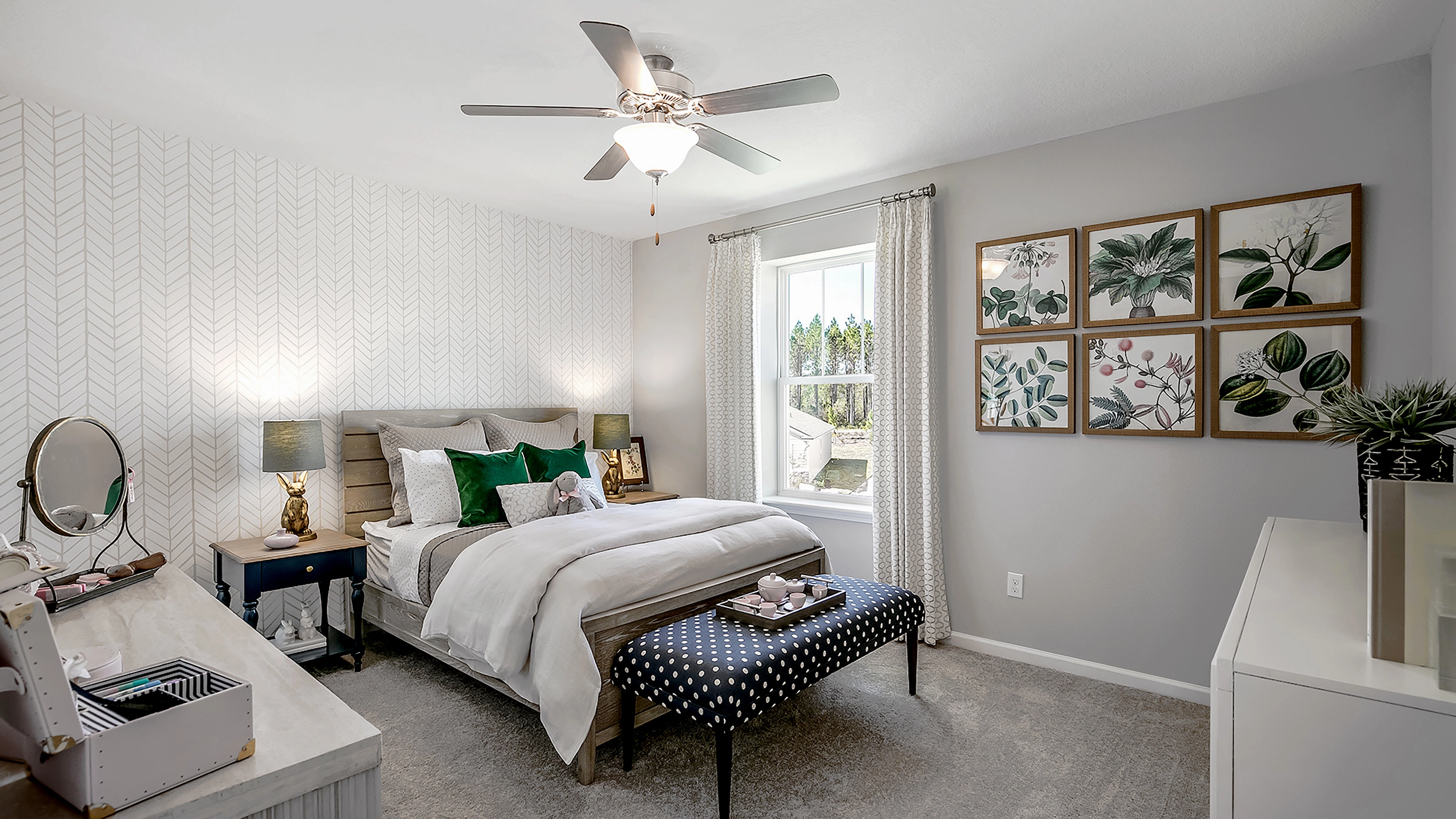 Basic-Max 52"Ceiling Fan Satin Nickel / Walnut / Pecan