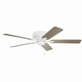 Basics Pro Legacy 52"Ceiling Fan Matte White hugger fans for rooms with low ceilings