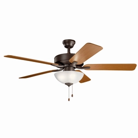 Basics Pro Select 52"Ceiling Fan Satin Natural Bronze modern medium fans for everyday cooling