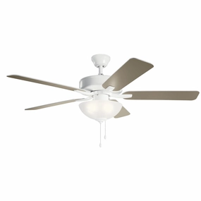 Basics Pro Select 52"Ceiling Fan White whisper-quiet fans for bedrooms and offices