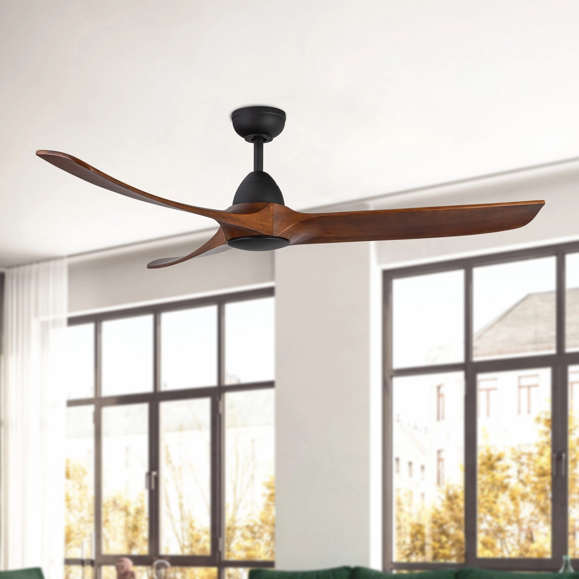 Baylor 60"Ceiling Fan Matte Black/Dark Walnut