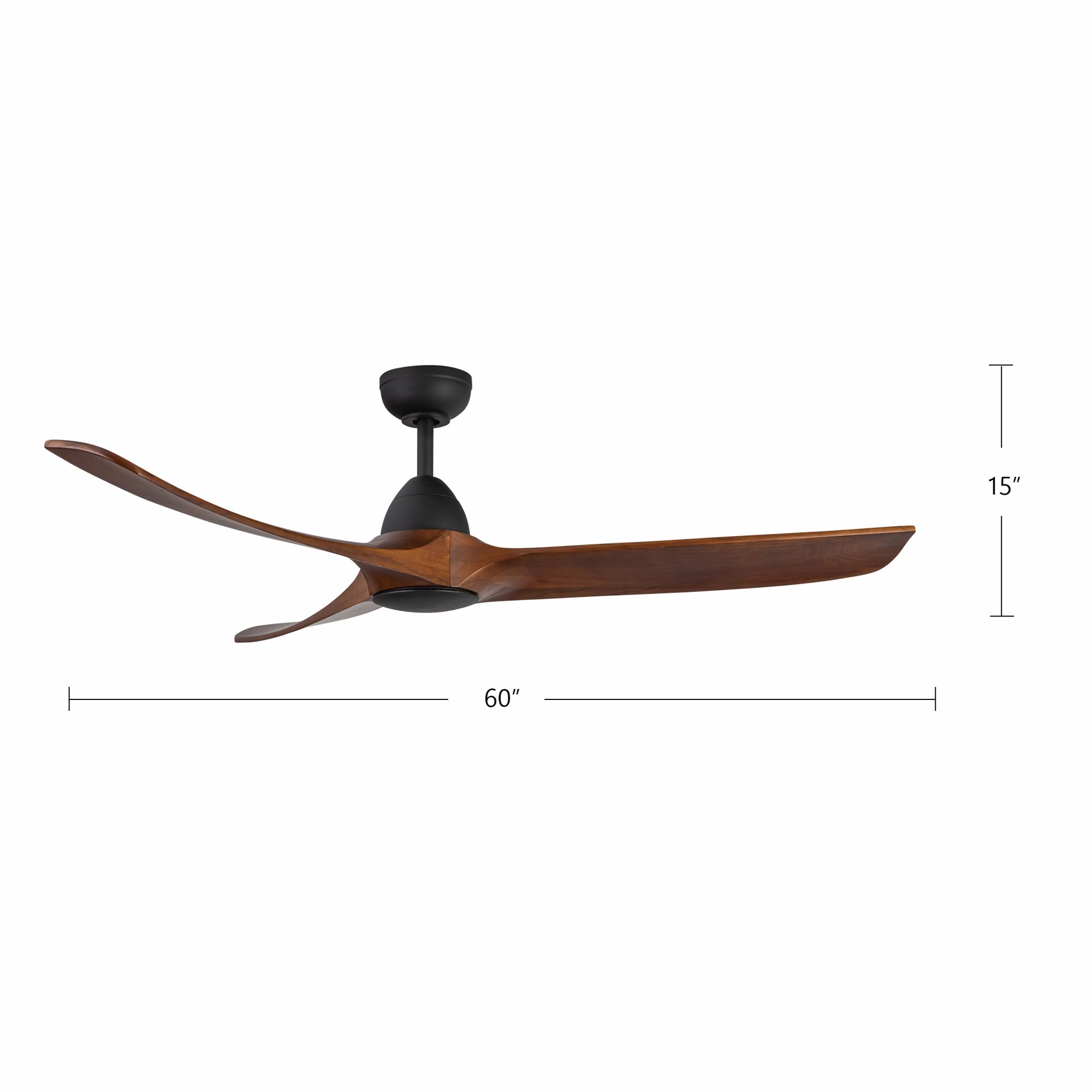 Baylor 60"Ceiling Fan Matte Black/Dark Walnut