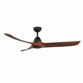 Baylor 60"Ceiling Fan Matte Black/Dark Walnut multi-speed fans with easy controls