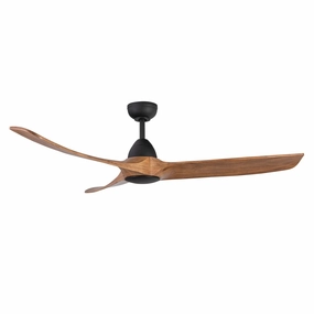 Baylor 60"Ceiling Fan Matte Black/Natural Wood modern electric fans for minimalist decor