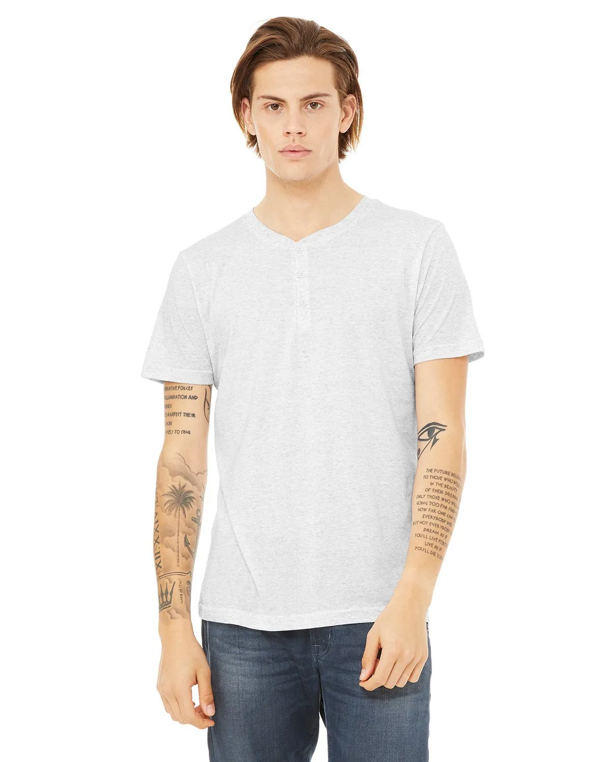 Bella   Canvas 3125 Men's Triblend Short-Sleeve Henley
