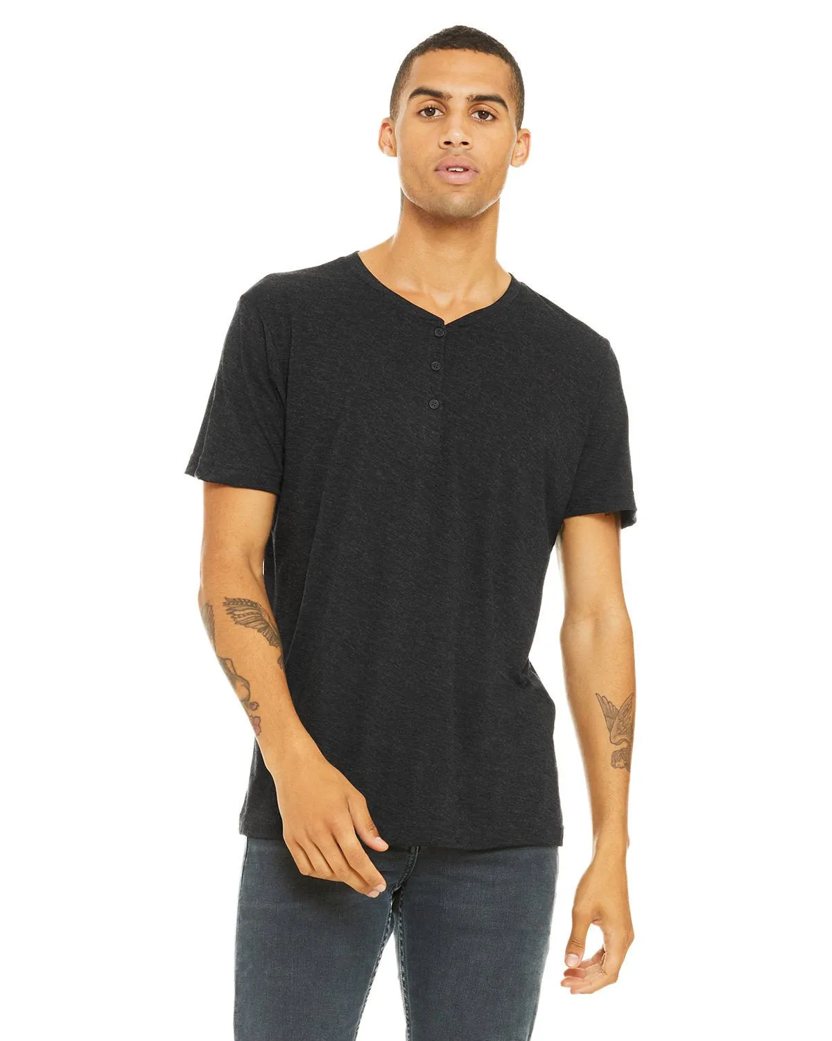 Bella   Canvas 3125 Men's Triblend Short-Sleeve Henley