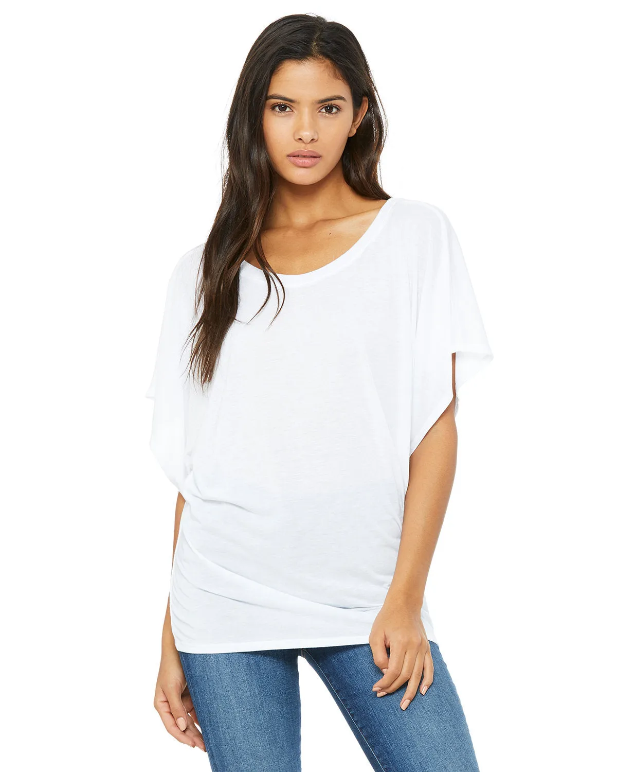 Bella   Canvas 8821 Ladies' Flowy Draped Sleeve Dolman T-Shirt