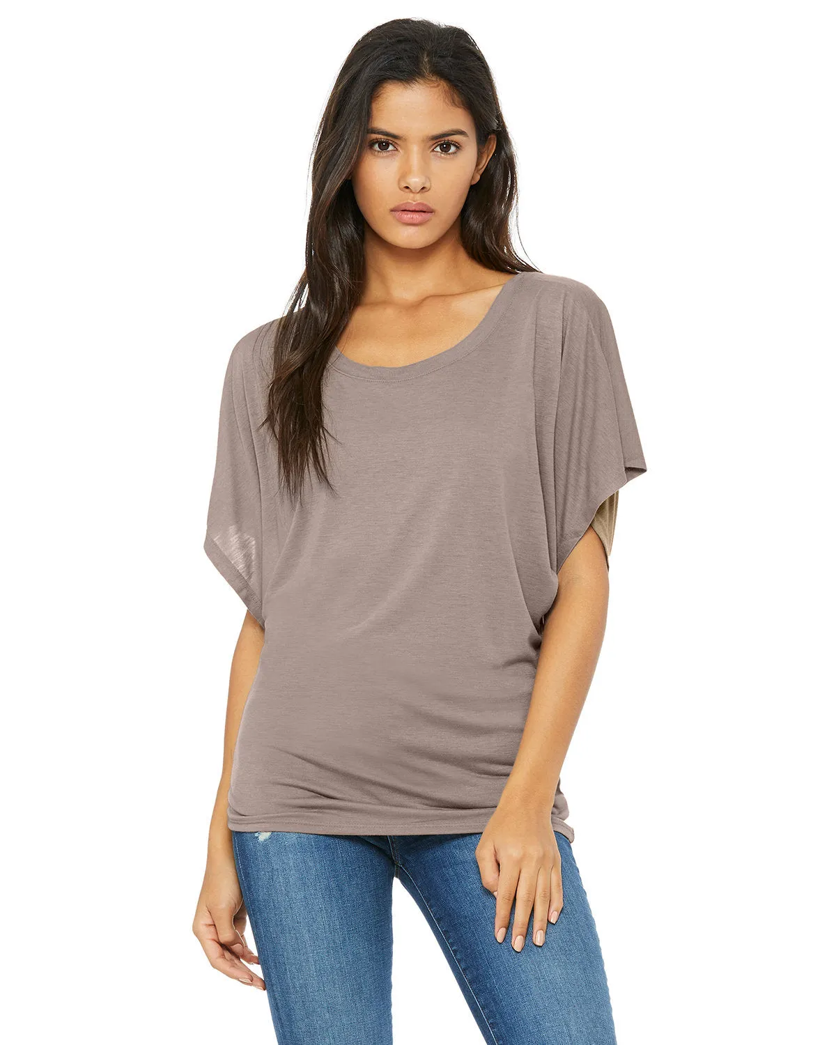 Bella   Canvas 8821 Ladies' Flowy Draped Sleeve Dolman T-Shirt