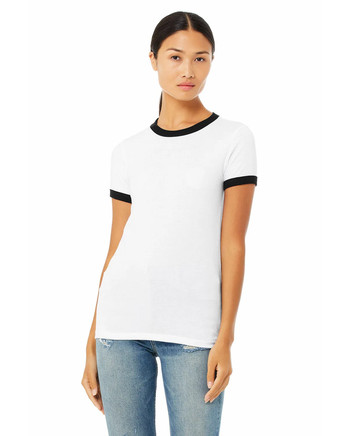 Bella   Canvas B6050 Ladies' Jersey Short-Sleeve Ringer T-Shirt