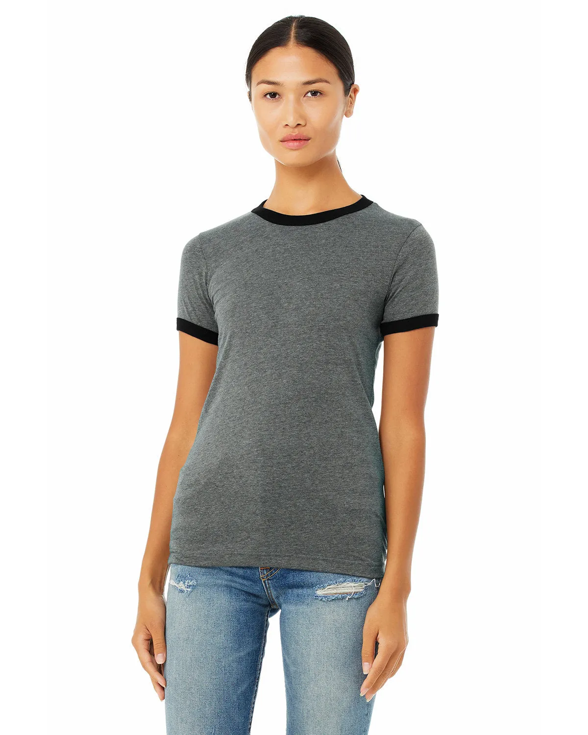 Bella   Canvas B6050 Ladies' Jersey Short-Sleeve Ringer T-Shirt