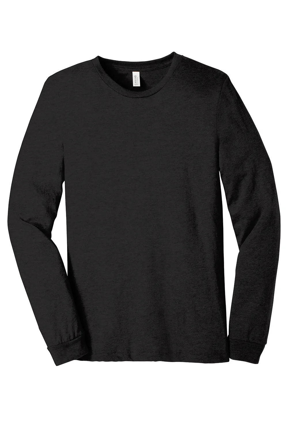 Bella   Canvas Mens CVC Long Sleeve Crewneck T-Shirt - Heather Black