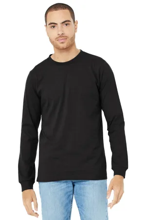 Bella   Canvas Mens CVC Long Sleeve Crewneck T-Shirt - Heather Black