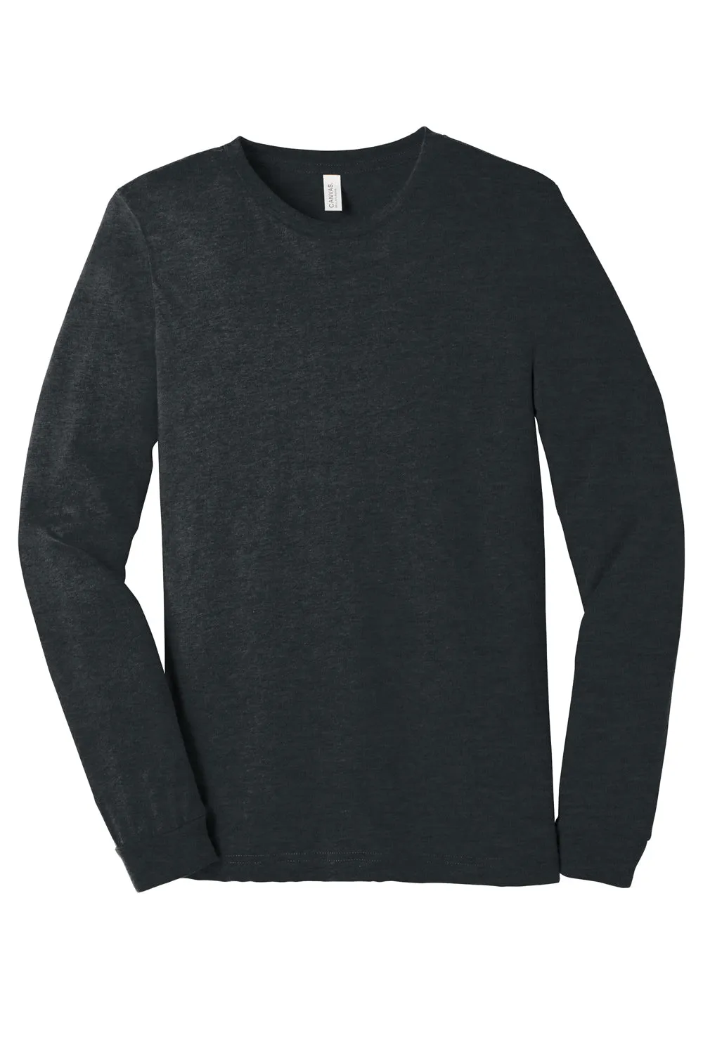 Bella   Canvas Mens CVC Long Sleeve Crewneck T-Shirt - Heather Dark Grey
