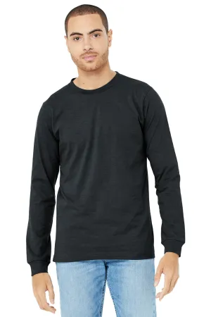Bella   Canvas Mens CVC Long Sleeve Crewneck T-Shirt - Heather Dark Grey
