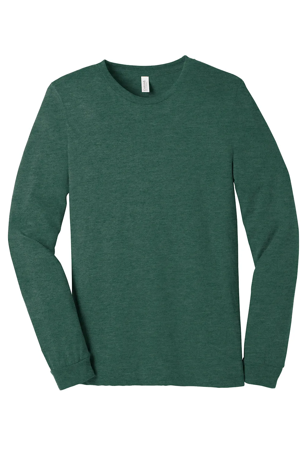 Bella   Canvas Mens CVC Long Sleeve Crewneck T-Shirt - Heather Forest Green
