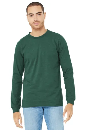 Bella   Canvas Mens CVC Long Sleeve Crewneck T-Shirt - Heather Forest Green