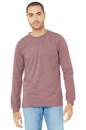 Bella   Canvas Mens CVC Long Sleeve Crewneck T-Shirt - Heather Mauve