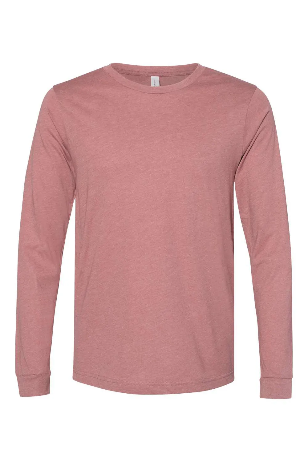 Bella   Canvas Mens CVC Long Sleeve Crewneck T-Shirt - Heather Mauve