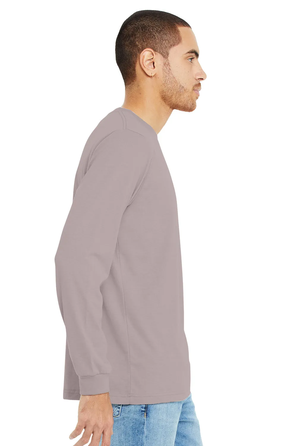 Bella   Canvas Mens CVC Long Sleeve Crewneck T-Shirt - Heather Pink Gravel