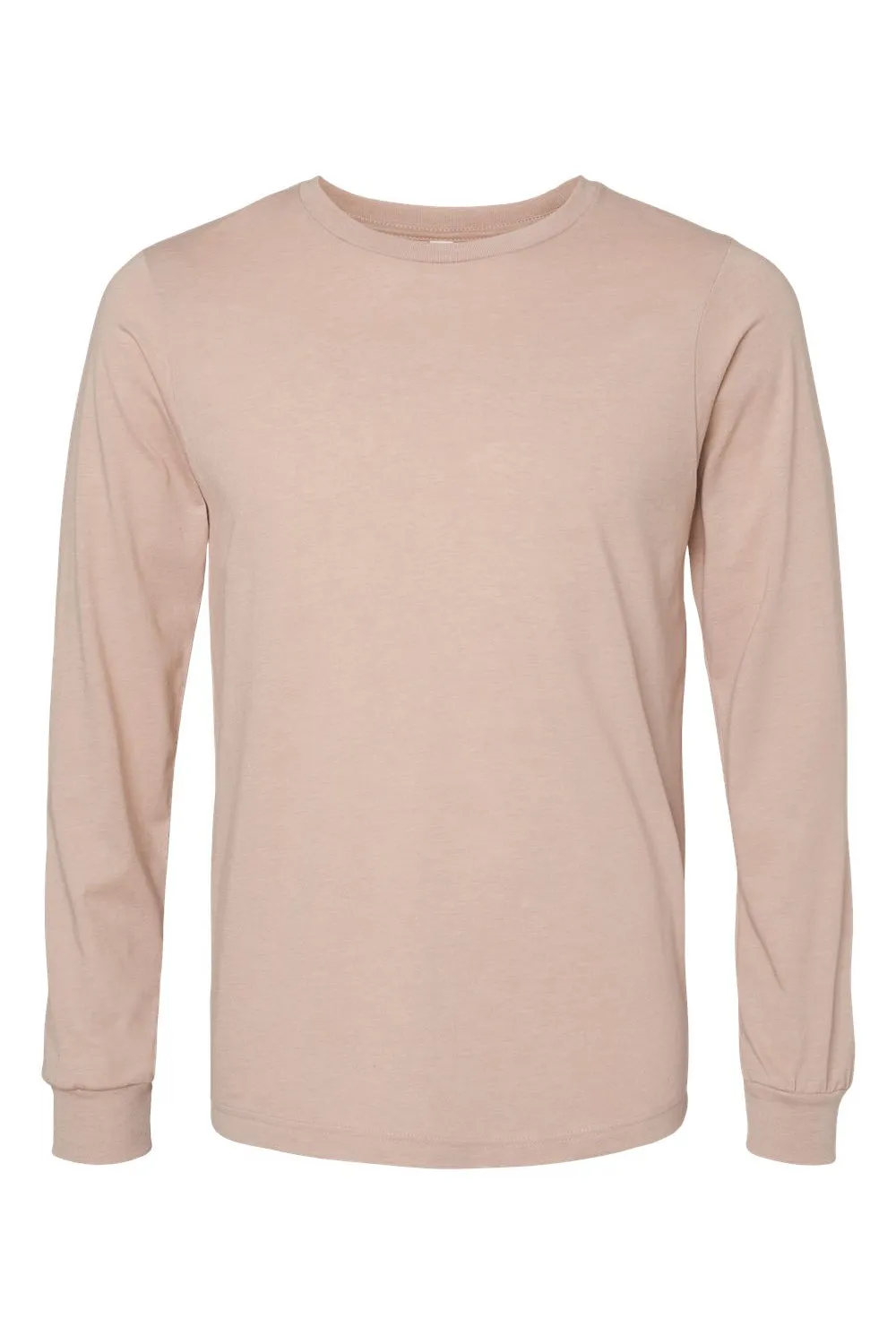 Bella   Canvas Mens CVC Long Sleeve Crewneck T-Shirt - Heather Pink Gravel