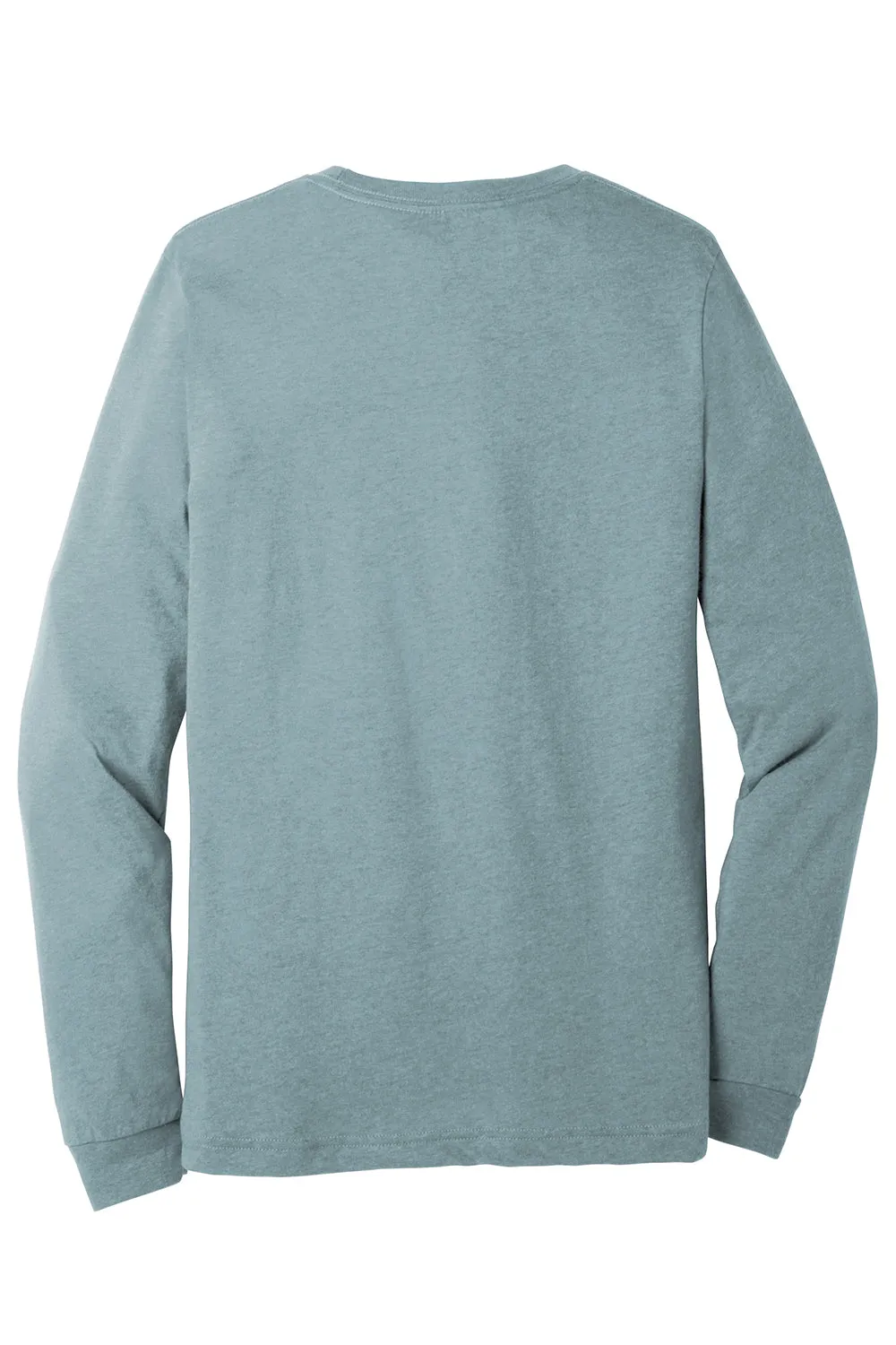 Bella   Canvas Mens CVC Long Sleeve Crewneck T-Shirt - Heather Slate Blue