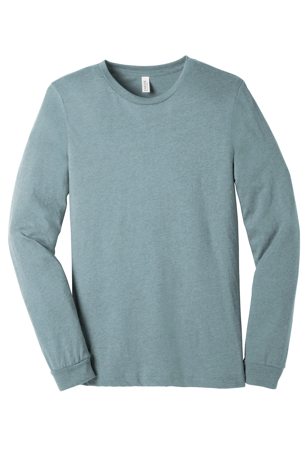 Bella   Canvas Mens CVC Long Sleeve Crewneck T-Shirt - Heather Slate Blue