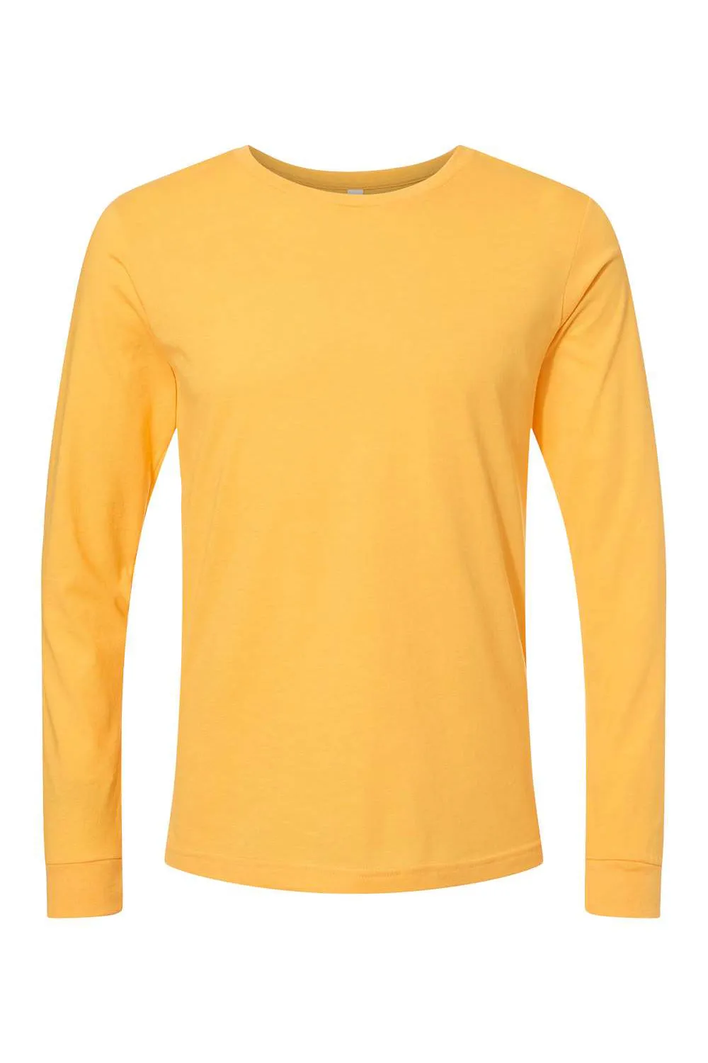 Bella   Canvas Mens CVC Long Sleeve Crewneck T-Shirt - Heather Yellow Gold