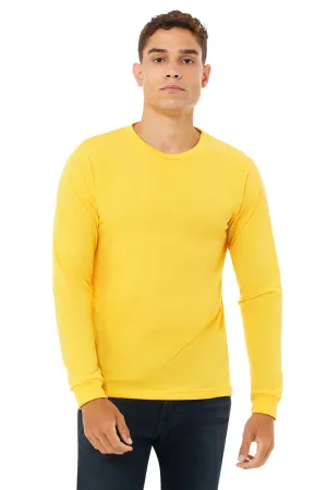Bella   Canvas Mens CVC Long Sleeve Crewneck T-Shirt - Heather Yellow Gold