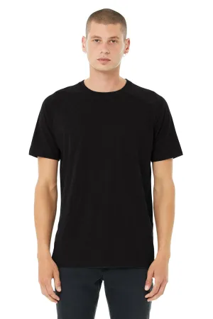 Bella   Canvas Mens CVC Raglan Short Sleeve Crewneck T-Shirt - Heather Black