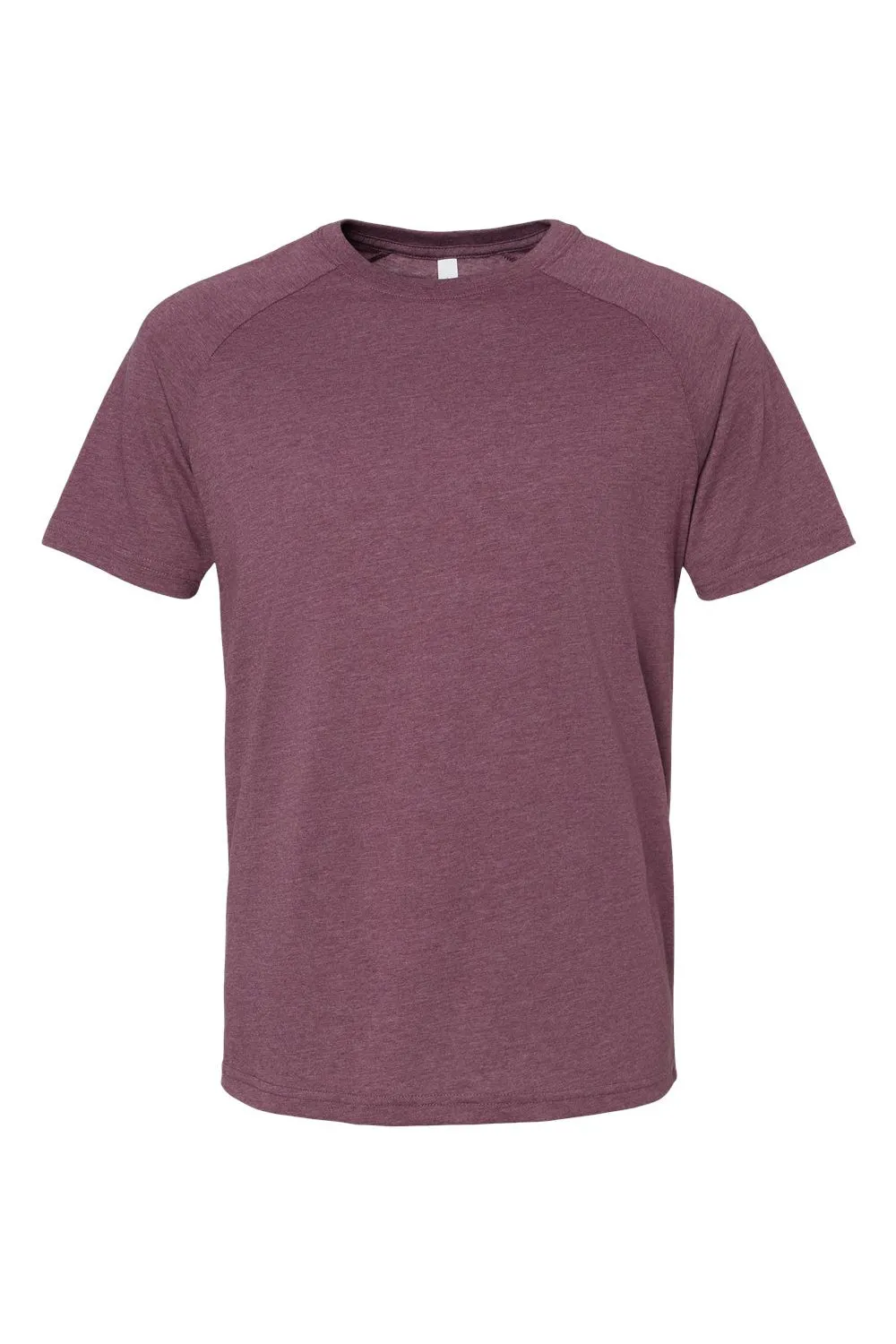 Bella   Canvas Mens CVC Raglan Short Sleeve Crewneck T-Shirt - Heather Maroon