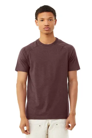 Bella   Canvas Mens CVC Raglan Short Sleeve Crewneck T-Shirt - Heather Maroon