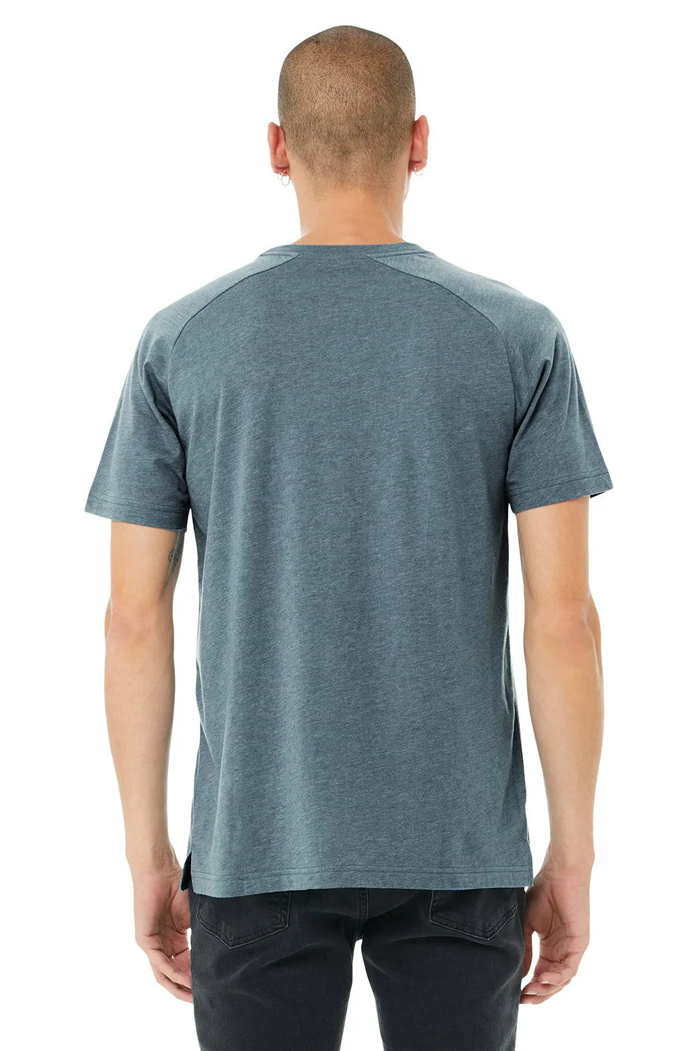 Bella   Canvas Mens CVC Raglan Short Sleeve Crewneck T-Shirt - Heather Slate