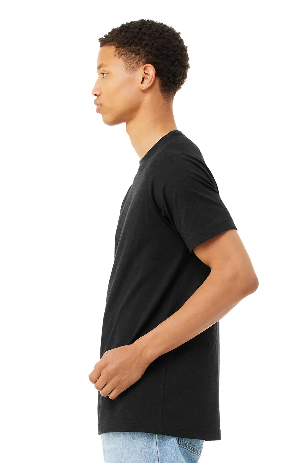 Bella   Canvas Mens CVC Raglan Short Sleeve Crewneck T-Shirt - Solid Black