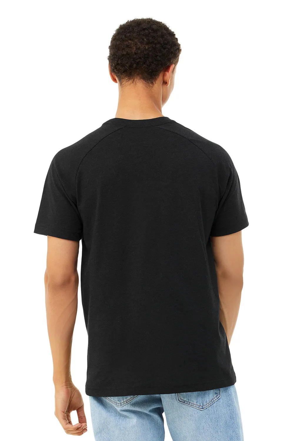 Bella   Canvas Mens CVC Raglan Short Sleeve Crewneck T-Shirt - Solid Black