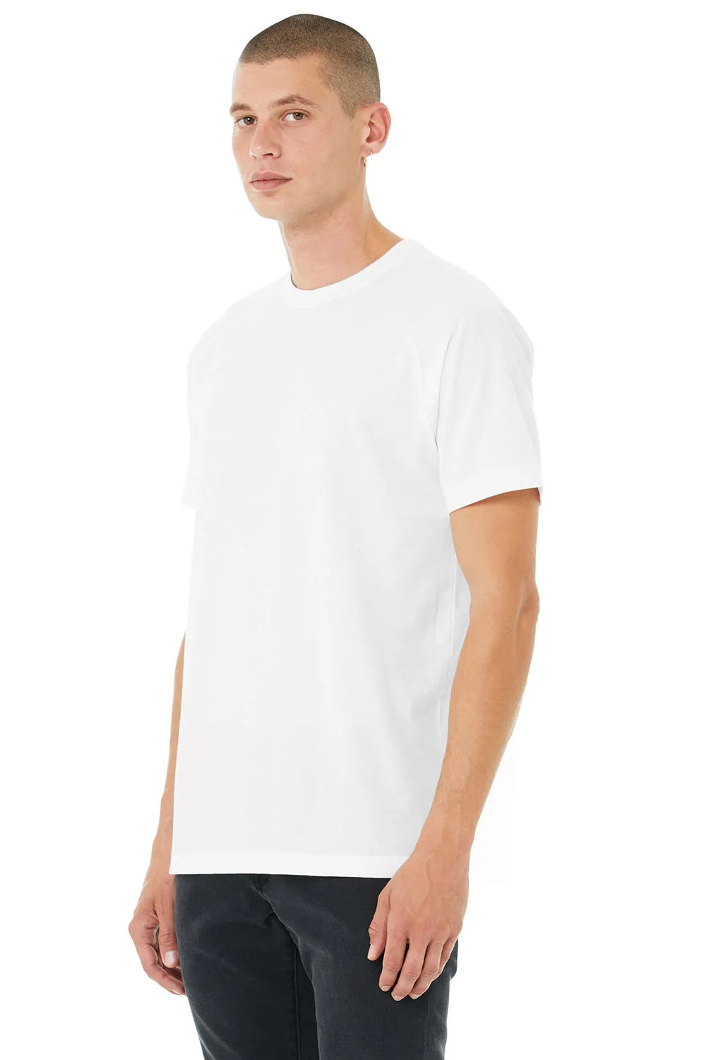 Bella   Canvas Mens CVC Raglan Short Sleeve Crewneck T-Shirt - Solid White